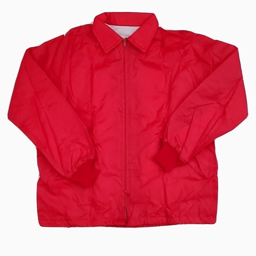 Birdie (Men's XL) Red Full Zip Jacket Coaches Sports CMT Vintage 80s Windbreaker